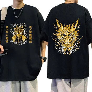 Anime Demon Slayer Grafiniai marškinėliai Manga Zenitsu Agatsuma Print Oversized marškinėliai Vyrų moterų gotikinė mada Oversized marškinėliai