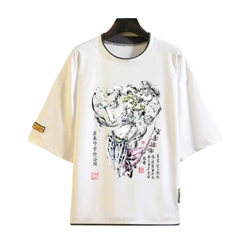 Anime Jojo Keistas nuotykis Rašalo plovimo paveikslas Spausdinti marškinėliai Laisvalaikio marškinėliai Gatvės apranga Marškinėliai trumpomis rankovėmis