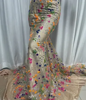 Aukštos kokybės europietiškų couture suknelių audiniai siuvinėjimo gėlių suknelės nėriniai drabužių siuvimo rankdarbiams