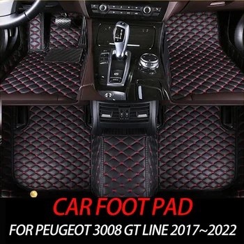 Automobiliniai grindų kilimėliai Peugeot 3008 GT Line P84 2017~2022 Auto Custom Auto Foot Pads Odiniai kilimų interjero aksesuarai 2020 2021