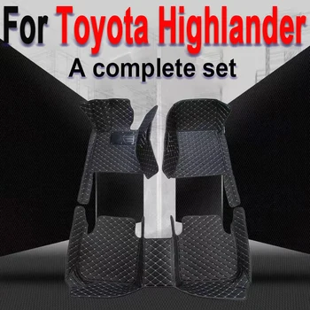 Automobiliniai grindų kilimėliai Toyota Highlander Septynios sėdynės 2015 2016 2017 2018 2019 2020 2021 Custom Auto Foot Pads Interjero aksesuarai