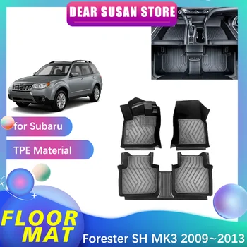 Automobilinis grindų kilimėlis Subaru Forester SH MK3 2009 ~ 2013 Tray Foot TPE vandeniui atsparus vidinis įdėklas Kiliminė trinkelė Custom Cover Kilimėlių priedai