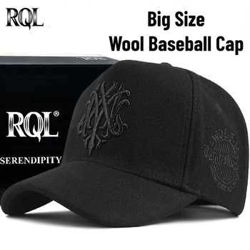 Big Head Plus Size Siuvinėjimo totemas Žieminė beisbolo kepuraitė vyrams Vilnos sunkvežimio kepurė Laikykite šiltą vėjui atsparų mados dizaino prekės ženklą 2022