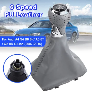 Boot Cover Gaiter Lever Shifter PU Leather 6 Speed Car Manual Gear Switch Rankenėlė Audi A4 S4 B8 8K/ A5 8T/ Q5 8R 07-15 S-Line