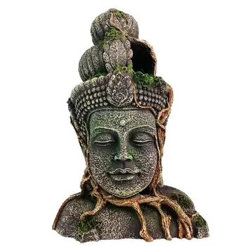 Budos žuvų bakas Dekoras Akvariumas Budos galva Statulos dekoracijos Žuvų bako priedai Ornamentas Mažos Budos statulos povandeniniam