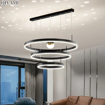 Creative LED pakabukas šviestuvas Juodas baltas auksas svetainei miegamojo valgomojo stalas Vidaus namų dekoravimo šviestuvas