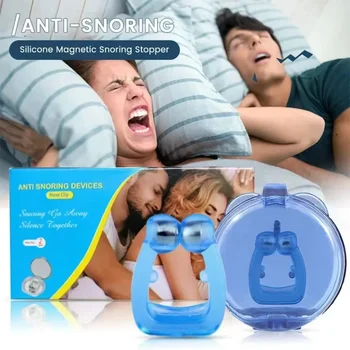 dėžutėje supakuotas nešiojamas knarkimo nosies spaustukas silikoninis magnetinis apsaugos nuo knarkimo prietaisas Lengvas kvėpavimas pagerina miego apsaugos naktinį prietaisą
