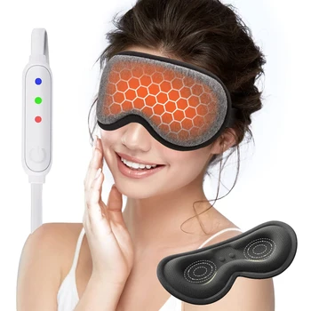 Elektrinė šildoma paakių kaukė Sumažinti nuovargį Praskiesti Tamsūs ratilai 3D šilta terapija Akių atspalvių masažuoklis Šešėliavimas Užrištomis akimis Pagalbinės miego priemonės
