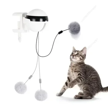 Funny Electric Cat Toy Lifting Ball Cats Teaser Toy Electric Flutter Rotating Cat Toys Electronic Motion Pet Toys Interactive
