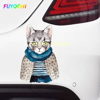 FUYOOHI Mados lipdukas Rankomis dažytas katės įbrėžimas Ekranavimas Apdaila Automobilių lipdukai Priedai Motociklas Šalmas Bagažinės lipdukai