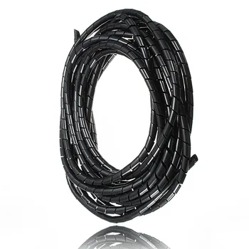 juoda/balta 5M 16Feet spiralinės vielos organizatorius Apvyniokite vamzdelį Lankstus valdymo laidas kompiuteriui Namų slėpimo kabelis 4-50MM