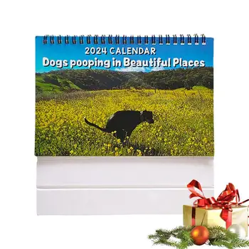 Juokingi kalendoriai 2024 m. darbalaukio kalendorius 2024 m. sausio mėn. Nuo gruodžio Juokingas stalas Art Gag Humoro dovanų išdaigų kalendorius