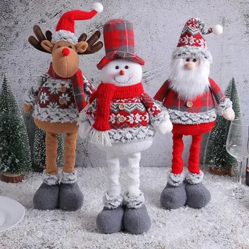 Kalėdinis Kalėdų senis-elnias Kalėdų papuošimas Kojų stalo mantel dekoravimas