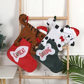 Kalėdinės kojinės, kalėdinės kojinės, didelio dizaino pakabinamos kojinės, kalėdinės kojinės vaikams ir gyvūnų mylėtojams