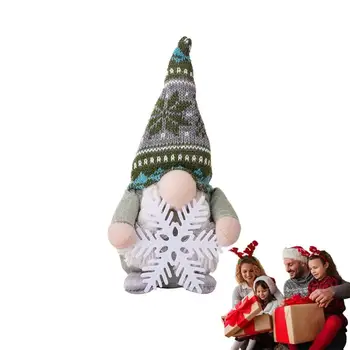Kalėdų beveidės lėlės megztos pliušinės lėlės papuošalai su lemputėmis Beveidis Rudolfas ir senis mielos kalėdinės dekoracijos ir