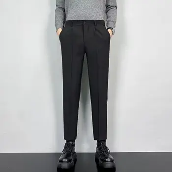Kelnės vyrams Ofisasarba Vyriškos kelnės Aukštos kokybės Lengvas Virtas verslo stilius Slim Fit Apkarpytos kelnės Nauji 2023 m. modeliai