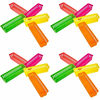 Klasės pieštukų organizatorius pieštukų krepšelis arba pieštukų krepšelis, įvairios spalvos, atsitiktinės spalvos (20 pakuotės)