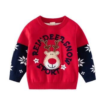 Laikykite savo vaikus šiltus ir stilingus su mūsų šventiniais kalėdiniais megztiniais 1-6 metų vaikiškas megztinis Kalėdų mergaitės žieminiai drabužiai