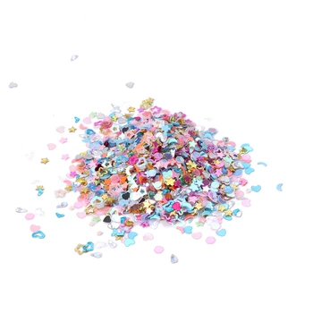 Lot 5000Pcs Pasidaryk pats mišrus plastikas Glitter Heart Star Flower Nagų dailės dekoravimas E74C