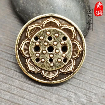 Lotus Fragrance Insertion Porous Mini Antique Brass Sandalwood Incense Insertion Plate Placement Incense Insertion Seat