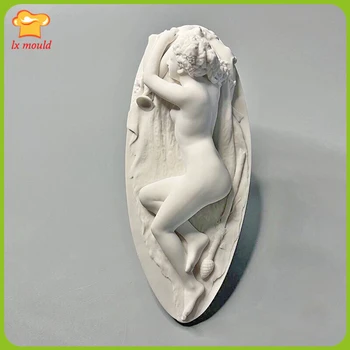 LXYY Nauja retro Romos statula Žvakė Silikoninė forma Rankų darbo skulptūra Mergaitė Aromaterapinis tinkas Ornamentinė forma
