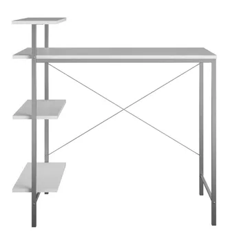 Mainstays Side Storage Desk - White Desk Table Computer Desk