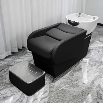 Masažinė šampūno kėdė Kirpykla Vandens cirkuliacija Nešiojama plaukų plovimo kėdė Prabangi Lettino Massaggio salono įranga MQ50XF