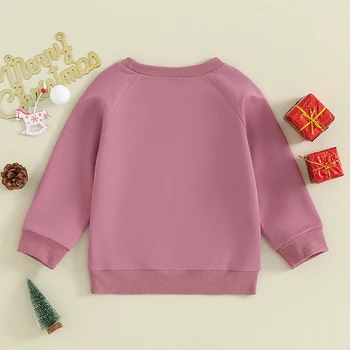Mažylė mergaitė Kalėdiniai džemperiai Laiškas Žvaigždė ilgomis rankovėmis Ekipažas Kaklas Megztiniai Viršūnės Mieli rudeniniai žieminiai drabužiai