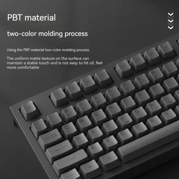 Monsgeek Mk104 Wired Luminous Rgb Mechaninė klaviatūra Žaidimai Esporto biuras Jiadalon Geltona ašis Balta ašis Pbt Rakto dangtelis Paprasta
