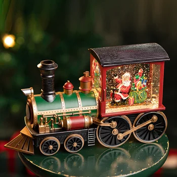 Namų dekoravimas Kalėdų senelis Traukinys Muzikos dėžutė Sniego muzikos dėžutė Krištolo rutulys Vaikų žaislas Gimtadienio dovana Dovana Svetainės dekoras