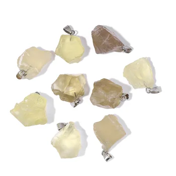 Natūralūs geltoni citrinų kristalai Akmens pakabukų karoliukai Laisvos formos neapdoroti papuošalai Rankų darbo karoliai Apyrankės Auskarai Amatai