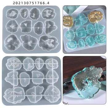 pasidaryk pats kristalų silikono forma 11 tinklelis Netaisyklingas krištolo akmens pakabukas Papuošalų gamyba Liejimo silikono formos dervos papuošalų formoms