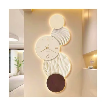 pažangiausias rankų darbo sieninis namo LED su laikrodžio dekoru svetainės sienų dekoravimui