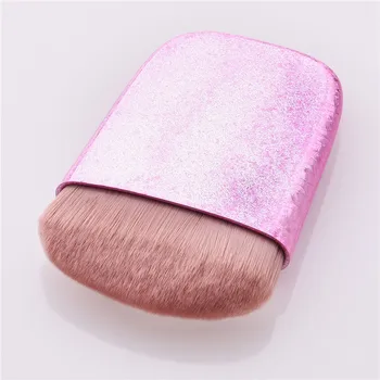 Plokščias birios pudros šepetys 1 vnt rožinės/auksinės pudros pagrindas, išryškinantis profesionalius kosmetikos įrankius Maskuoklis Minkšti rožiniai plaukai
