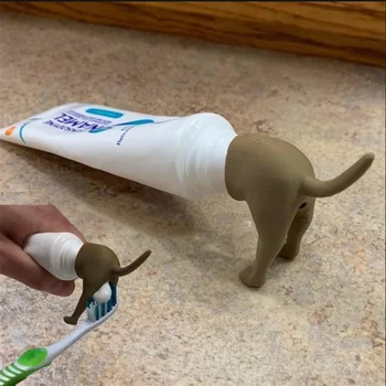 Pooping Dog Toothpaste Topper Vonios kambario aksesuarai Dantų pastos dozatorius vaikams suaugusiems
