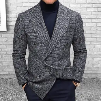 Populiarios storos sagos Blazer kostiumo paltas Skalbiamas vyriškas kostiumas Švarkas Britiško stiliaus sagų kostiumas Striukė Paltas kasdieniam dėvėjimui