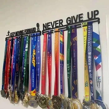 Race Award Hanger Runner Athletes Soccer Images Players Tired And Medal Text Rack Display Holder Custom Color For Gifts