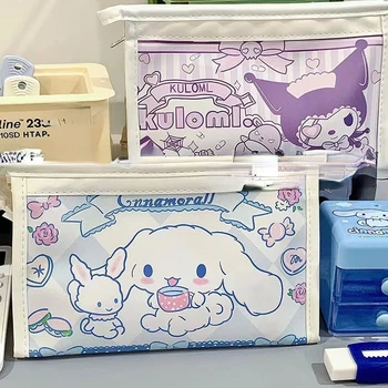 Sanrio Kuromi My Melody Hello Kitty Baby Cinnamoroll Pen Bag Girls New School Student Stationery Box Large Pencil Case