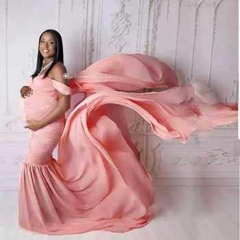 Seksuali motinystės suknelė Kalėdinė motinystės suknelė ilga tiulio fotografija nėščios moters nuotraukų rekvizitai