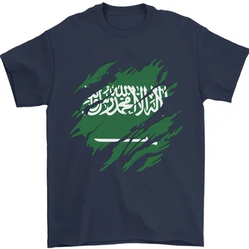 Suplėšyti Saudo Arabijos Arabijos vėliavos dienos futbolo marškinėliai 100% medvilnė