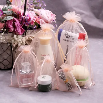 Sutraukiamas krepšys Organza maišeliai Maišelis Netted 100 rinkinys ttemams laikyti Kosmetikos dovanų laikymas Įvairiaspalvis nemokamas pristatymas