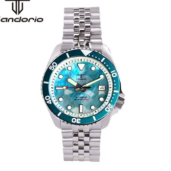 Tandorio Fashion NH35A 41mm 200m nardymas Vyriškas automatinis laikrodis Perlamutro motina Safyro stiklas Šviečianti data Besisukantis rėmelis