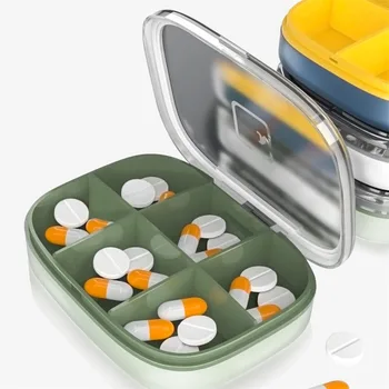 Travel Pill Organizer drėgmei atspari tablečių dėžutė kišeninei piniginei kasdienis tablečių dėklas nešiojamas vaistas Vitaminų laikiklio konteineris