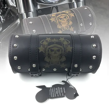 Universalus motociklų krepšys Moto motociklo priekinis krepšys PU odinis variklis Bagažo saugojimas Maišelio bako krepšio laikiklis Motociklų priedai