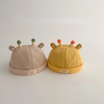 Vaikų skrybėlė Pavasario ir rudens meliono odos skrybėlė Berniukų ir mergaičių skrybėlė Vasaros miela super miela kūdikio versija