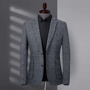 Verslas Naujas madingas mados kostiumas Blazer Men Casual Slim Fit striukė Korėjietiško stiliaus aukščiausios kokybės biuro vestuviniai drabužiai