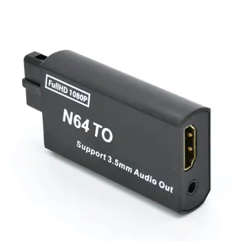 žaidimų konsolė N64 į HDMI suderinamas keitiklio adapterio adapteris Prijunkite ir paleiskite, skirtą N64 / SNES / NGC (PAL / NTSC) adapteris su 3,5 mm garso išvestimi