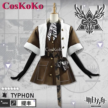 【Individualizuotas】CosKoKo Typhon Cosplay anime žaidimas Arknights kostiumų mada Graži žiemos apranga Helovino vakarėlis Vaidmenų žaidimų drabužiai